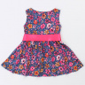 Платье "Летний блюз" ДПБ837001н малиновые цветы на джинсе+ярко-розовый